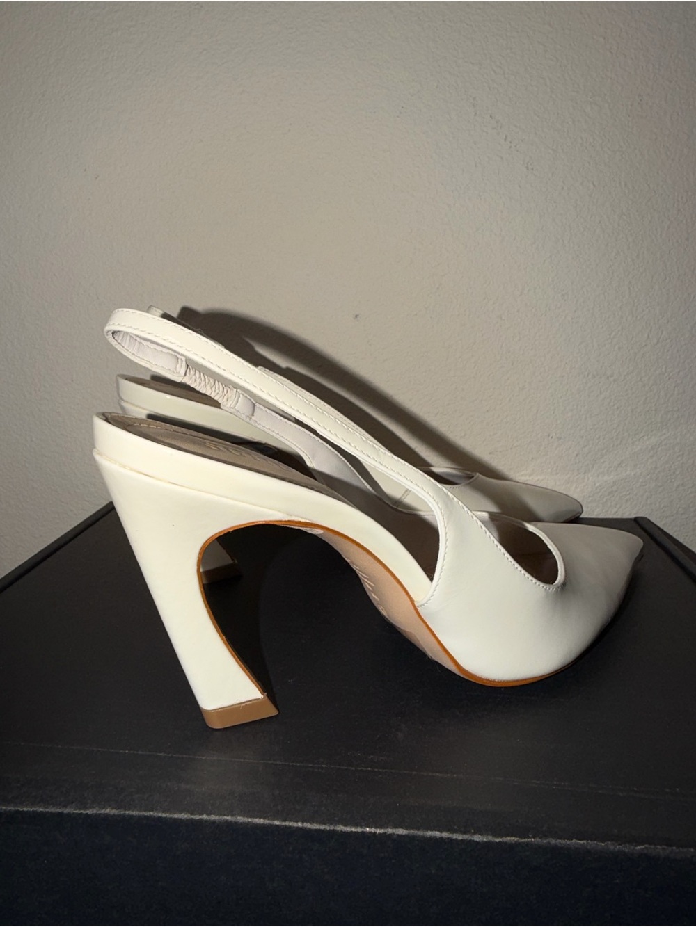 SCHUTZ Ivory Patent Slingback Pointed Toe Heels - Picture 4 of 10